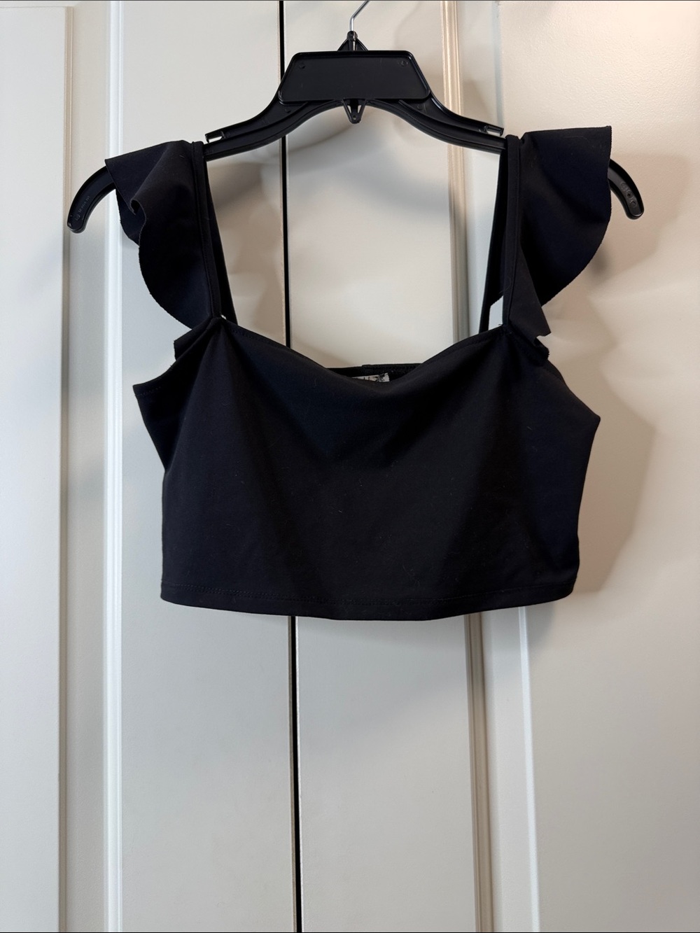 Free People Intimately Ruffle Flutter Sleeve Brami Black XS